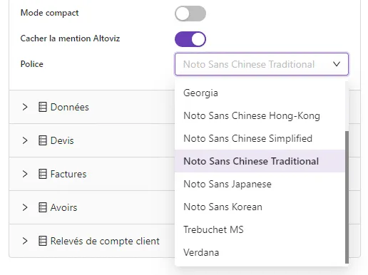 Devis et factures en Chinois, Japonais et Coréen