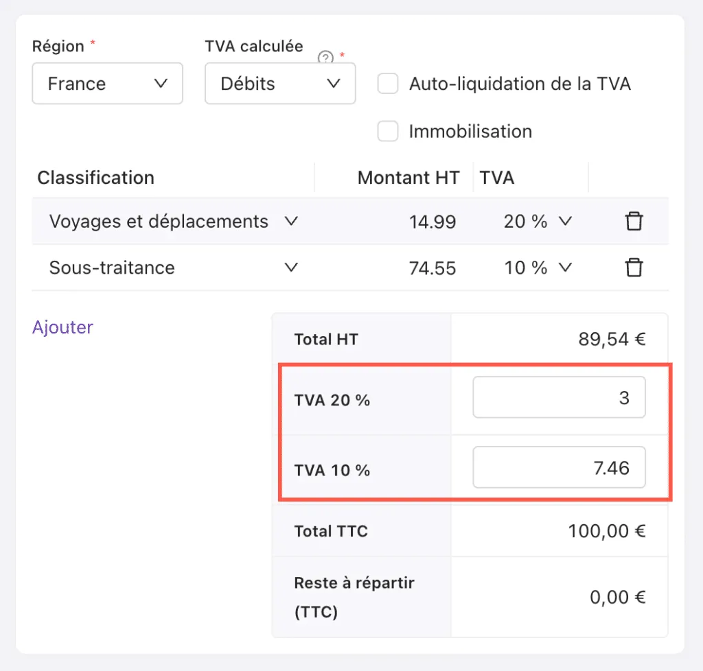 TVA sur une facture fournisseur