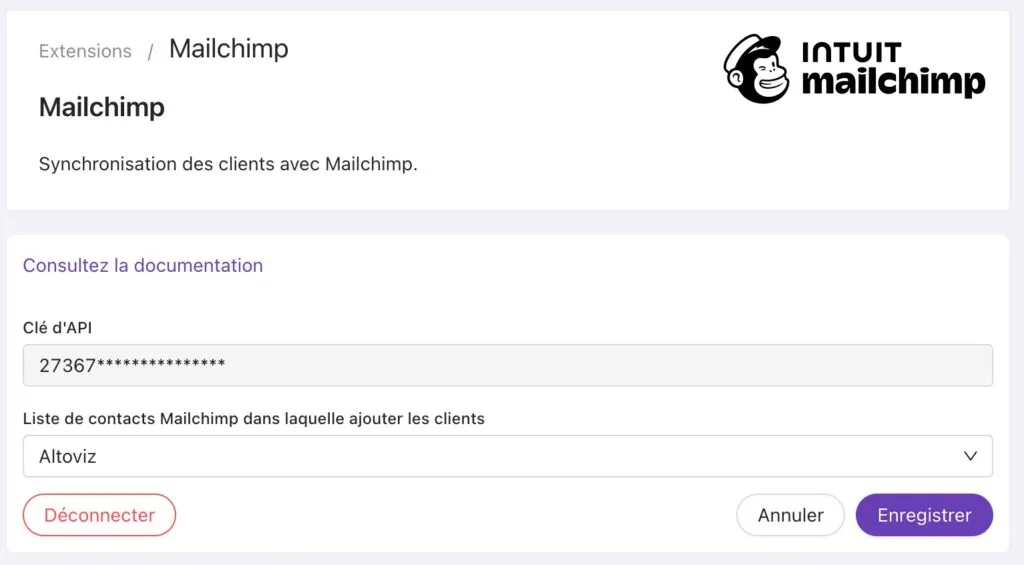 Extension Mailchimp