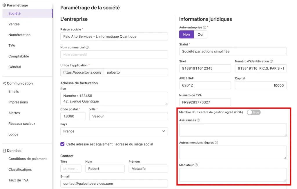 Mentions obligatoires