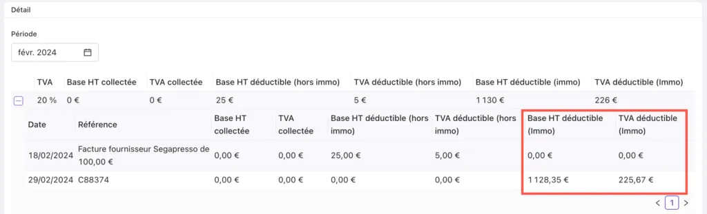 TVA sur immobilisations